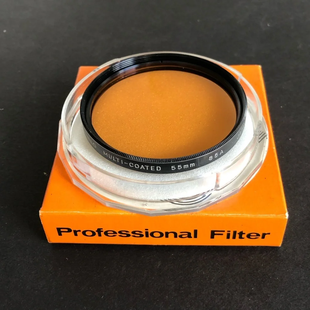 Milo 55mm Multi Coated Amber Glass Lens Filter Made in Japan Excellent